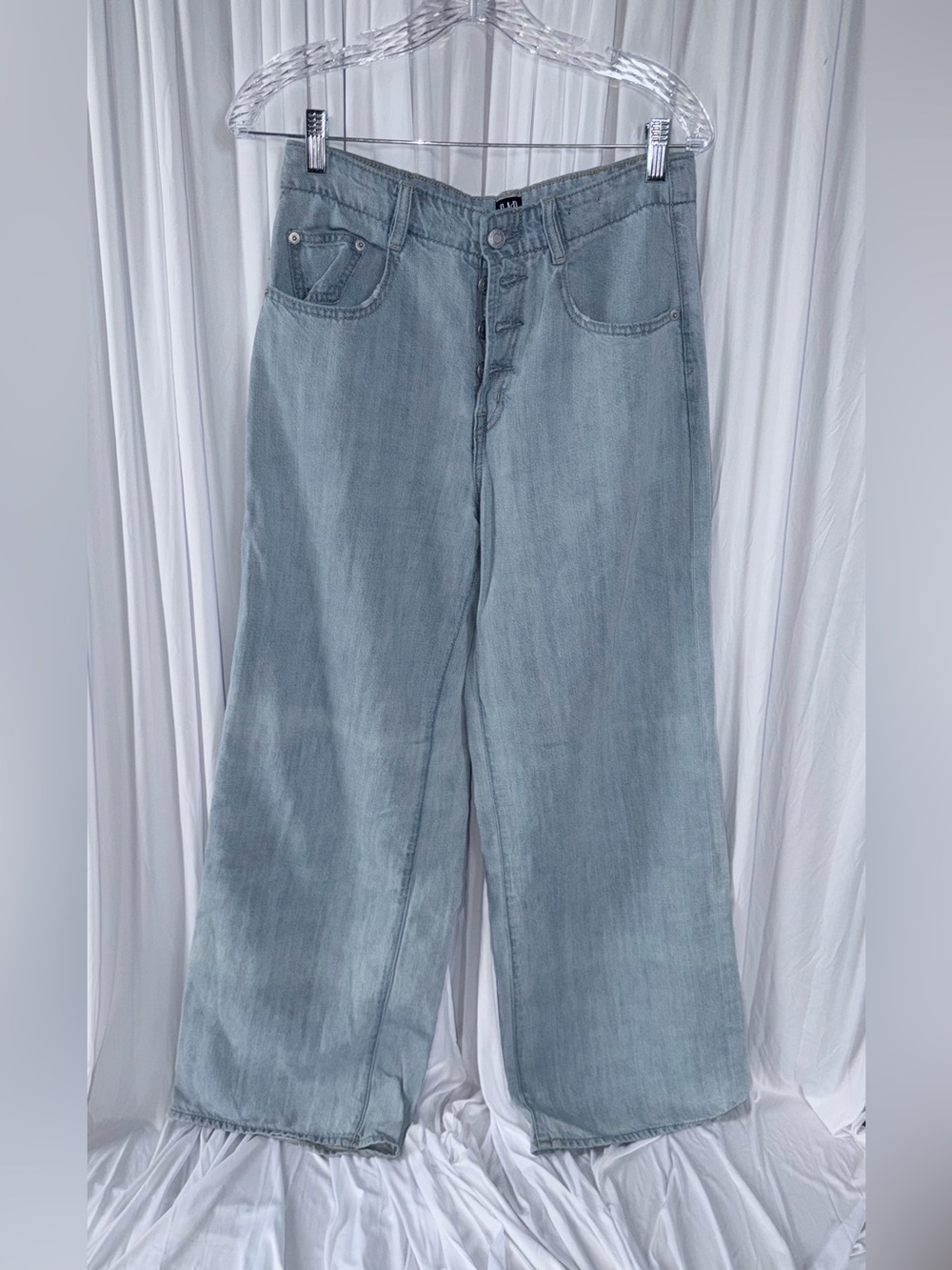 GAP Light Blue Wide-Leg Button-Fly Jeans